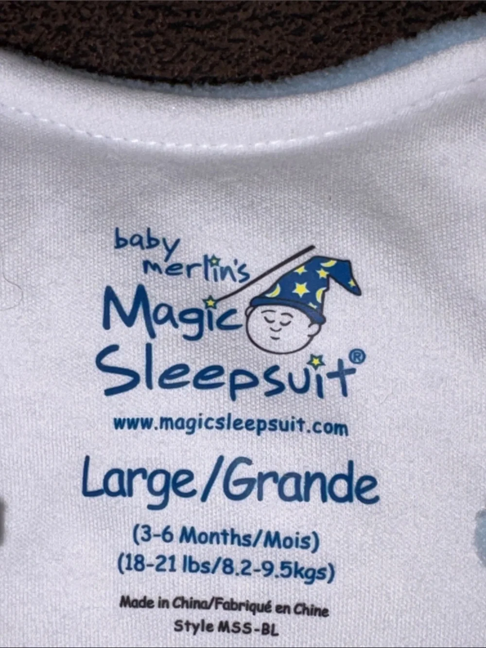 Halo baby Merlin magic sleep suit micro fleece large 3-6mo 18-21lbs BLUE NEW